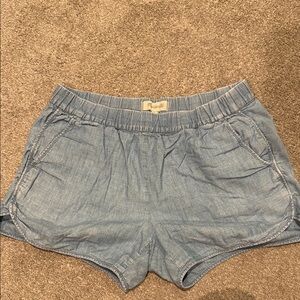 Madewell pull on Blue Jean Shorts Elastic Waist